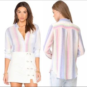 Rails Rainbow Striped Button Down Size M